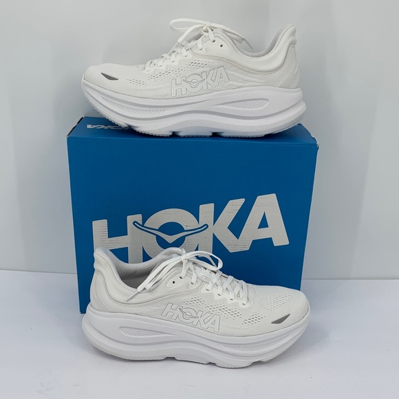 HOKA Bondi 9 running shoe sneaker white athletic walking active women new 11 - Picture 1 of 7